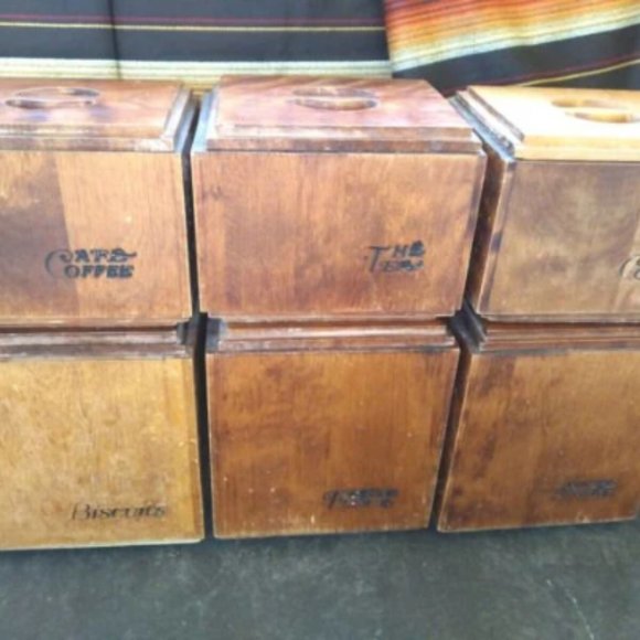 Baribocraft, Canister Box Set of 6 Wood, Made in Canada, Vintage - Picture 8 of 9